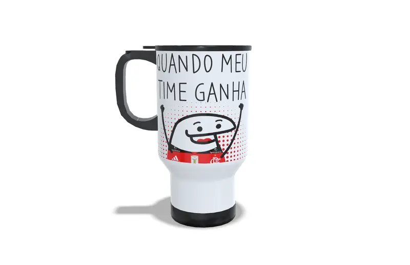Copo Inox - 475ml - Viagem - Branco - Alça - Térmico