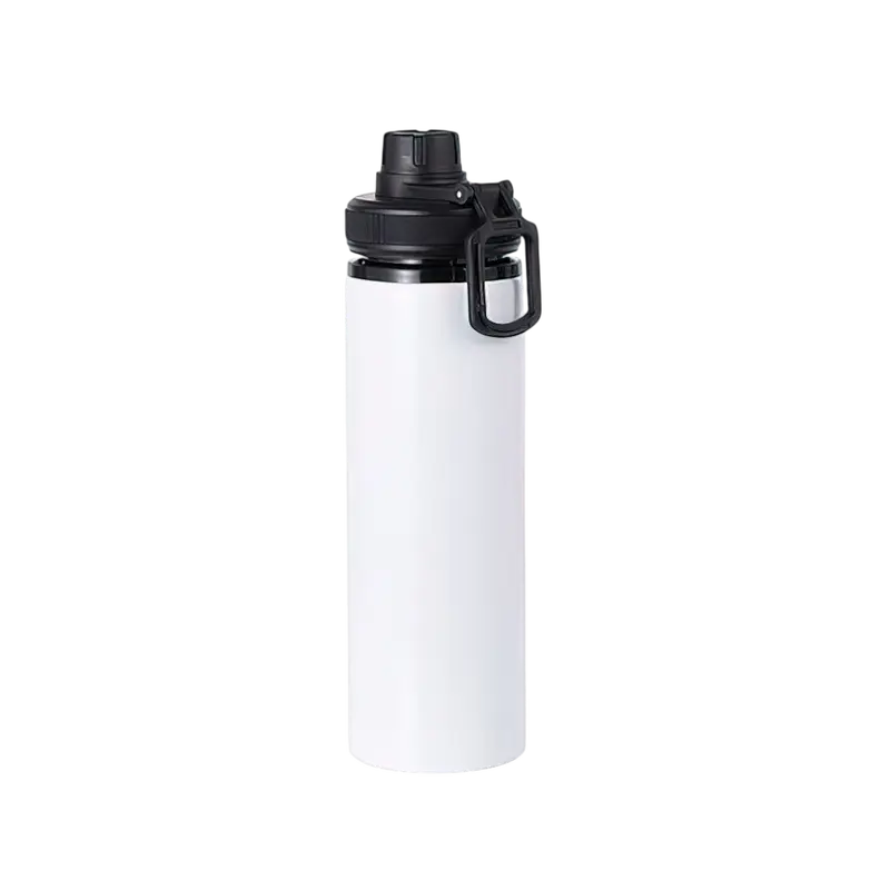 Garrafa de Alumínio Tumbler - 850ml - Branca -Tampa e Bico Rosca