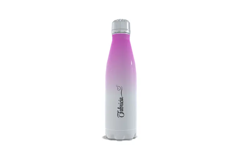 Garrafa de INOX  - 500ml - Térmica - Degradê Rosa
