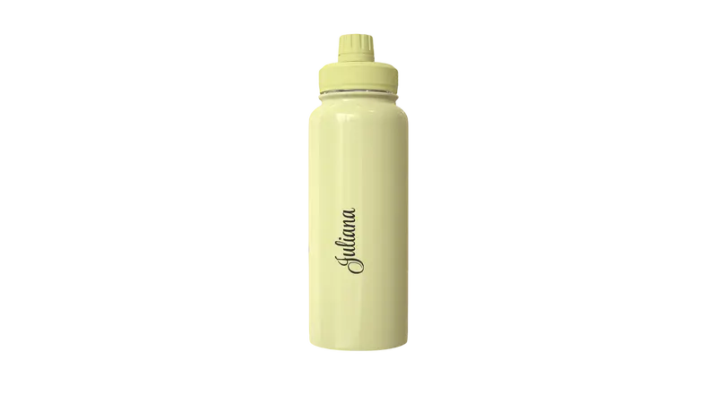 Garrafa de Inox - 900ml - FOX - Amarela - Térmica - Parede Dupla - Tampa Emborrachada