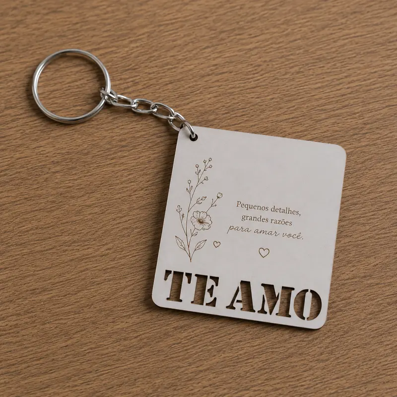 CHAVEIRO MDF TE AMO 5 CM (Cópia)